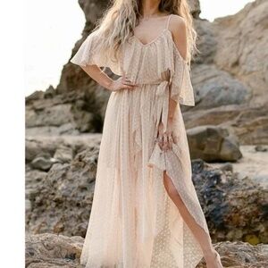 Joyfolie Lauryn Dress in Sand, Size Medium